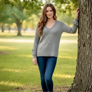 Chaser Waffle Knit Gray Sweater Size Medium